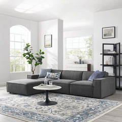 Restore Charcoal 4-Piece Sectional Sofa - 75.5x123.50" - Ornate Home
