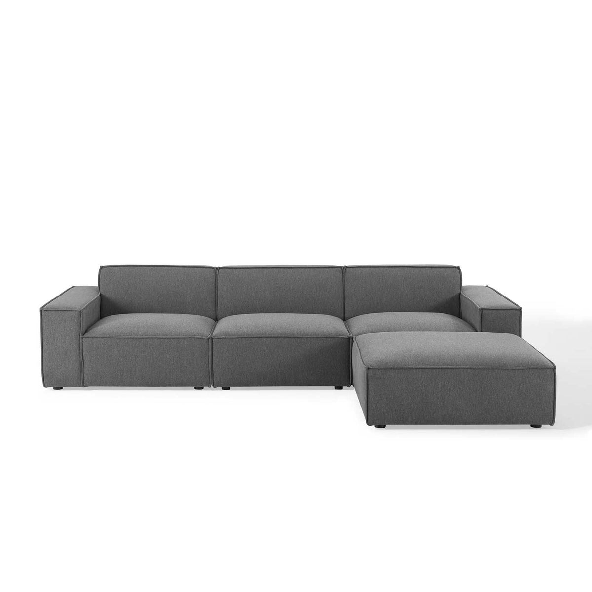 Restore Charcoal 4-Piece Sectional Sofa - 75.5x123.50" - Ornate Home