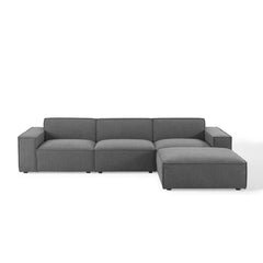 Restore Charcoal 4-Piece Sectional Sofa - 75.5x123.50" - Ornate Home