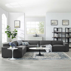 Restore Charcoal 6-Piece Sectional Sofa - 122x163" - Ornate Home