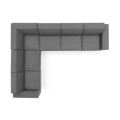 Restore Charcoal 6-Piece Sectional Sofa - 122x163" - Ornate Home