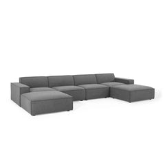 Restore Charcoal 6-Piece Sectional Sofa - 75.5x164" - Ornate Home