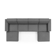 Restore Charcoal 6-Piece Sectional Sofa - 75.5x164" - Ornate Home