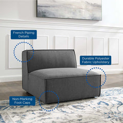 Restore Charcoal Sectional Sofa Armless Chair - Ornate Home