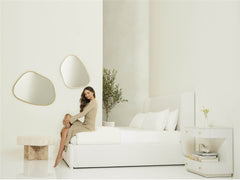 Restore Cottony Ivory Upholstered Queen Bed - Ornate Home