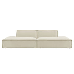 Restore Ecru 2-Piece Performance Fabric Upholstered Modular Loveseat - 40.5x112" - Ornate Home