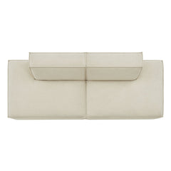 Restore Ecru 2-Piece Performance Fabric Upholstered Modular Loveseat - 40.5x112" - Ornate Home