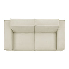 Restore Ecru 2-Piece Performance Fabric Upholstered Modular Loveseat - 40.6x83.4" - Ornate Home
