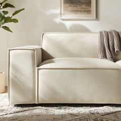 Restore Ecru 2-Piece Performance Fabric Upholstered Modular Loveseat - 40.6x83.4" - Ornate Home