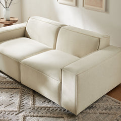 Restore Ecru 2-Piece Performance Fabric Upholstered Modular Loveseat - 40.6x83.4" - Ornate Home