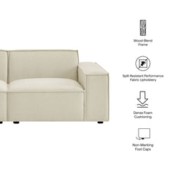 Restore Ecru 2-Piece Performance Fabric Upholstered Modular Loveseat - 40.6x83.4" - Ornate Home