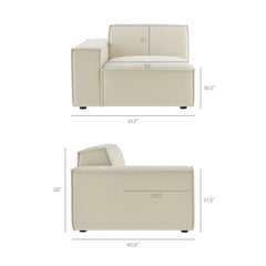 Restore Ecru 2-Piece Performance Fabric Upholstered Modular Loveseat - 40.6x83.4" - Ornate Home