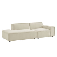 Restore Ecru 2-Piece Performance Fabric Upholstered Modular Loveseat - 40.6x97.7" - Ornate Home