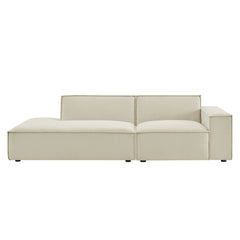 Restore Ecru 2-Piece Performance Fabric Upholstered Modular Loveseat - 40.6x97.7" - Ornate Home
