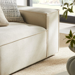Restore Ecru 2-Piece Performance Fabric Upholstered Modular Loveseat - 40.6x97.7" - Ornate Home