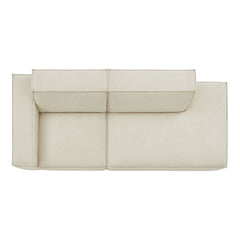Restore Ecru 2-Piece Performance Fabric Upholstered Modular Loveseat - 40.6x97.7x28" - Ornate Home