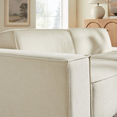 Restore Ecru 2-Piece Performance Fabric Upholstered Modular Loveseat - 40.6x97.7x28" - Ornate Home