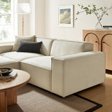 Restore Ecru 3-Piece Performance Fabric Upholstered Modular Loveseat with Ottoman - Ornate Home
