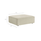 Restore Ecru 3-Piece Performance Fabric Upholstered Modular Loveseat with Ottoman - Ornate Home