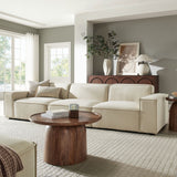 Restore Ecru 3-Piece Performance Fabric Upholstered Modular Sofa Set - Ornate Home