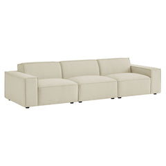 Restore Ecru 3-Piece Performance Fabric Upholstered Modular Sofa Set - Ornate Home