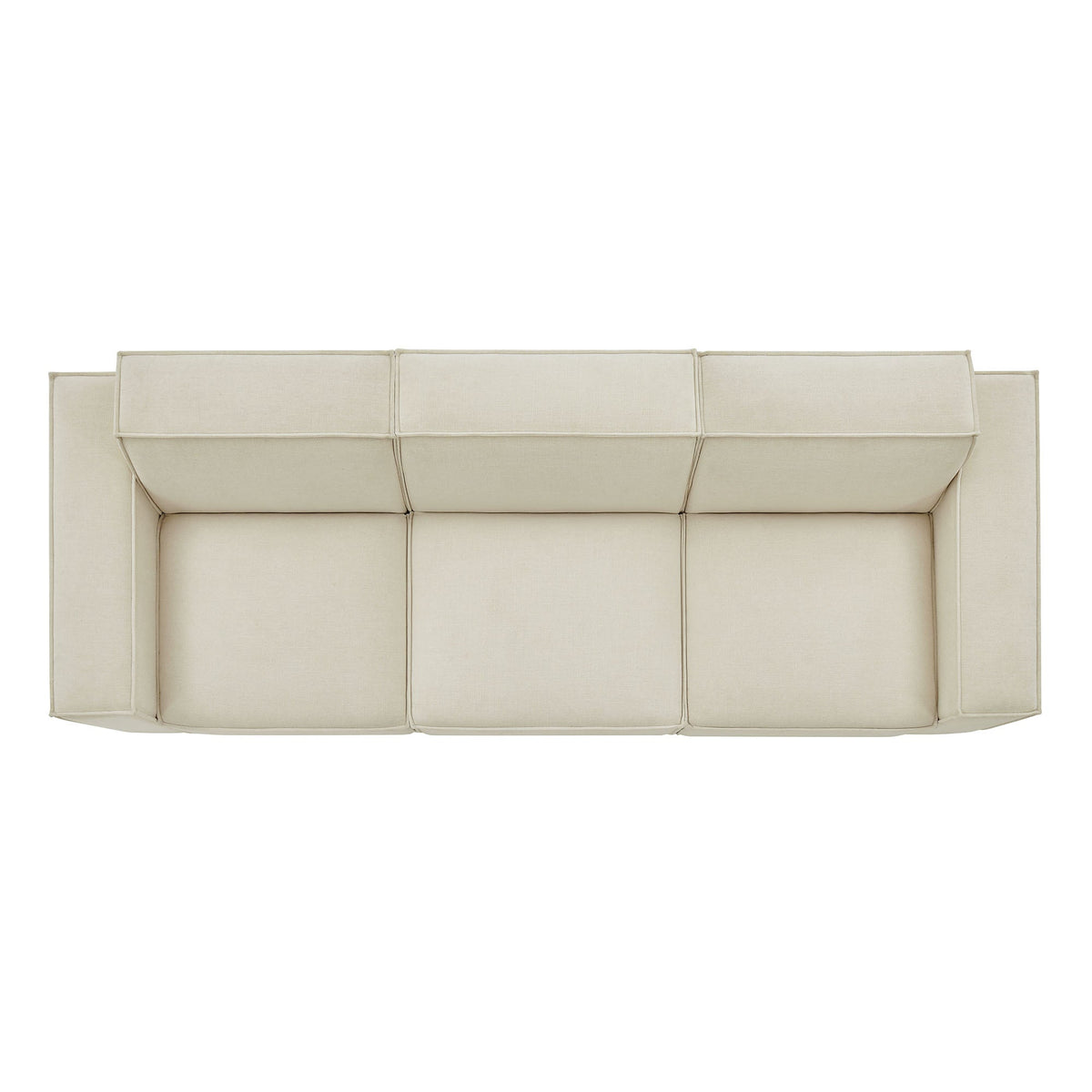 Restore Ecru 3-Piece Performance Fabric Upholstered Modular Sofa Set - Ornate Home