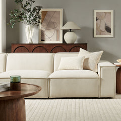 Restore Ecru 3-Piece Performance Fabric Upholstered Modular Sofa Set - Ornate Home