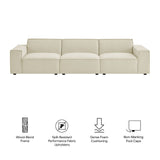 Restore Ecru 3-Piece Performance Fabric Upholstered Modular Sofa Set - Ornate Home