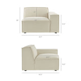 Restore Ecru 3-Piece Performance Fabric Upholstered Modular Sofa Set - Ornate Home