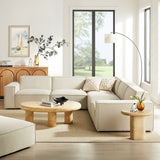 Restore Ecru 5-Piece Performance Fabric Upholstered Modular L-Shaped Sofa - Ornate Home