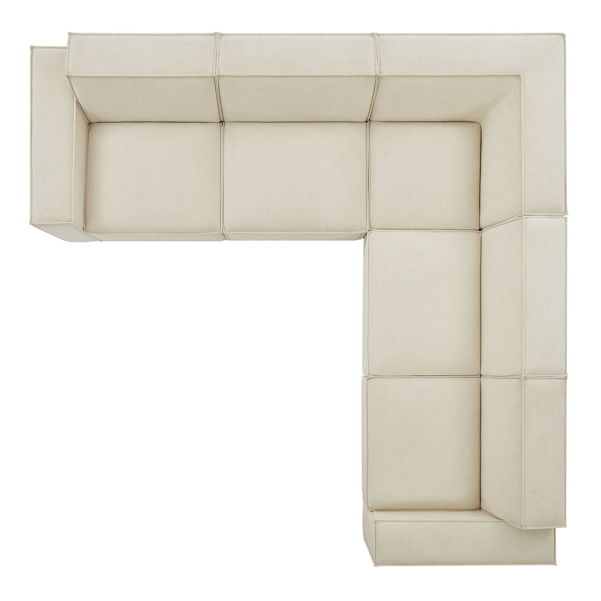 Restore Ecru 5-Piece Performance Fabric Upholstered Modular L-Shaped Sofa - Ornate Home
