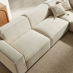 Restore Ecru 5-Piece Performance Fabric Upholstered Modular L-Shaped Sofa - Ornate Home