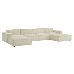Restore Ecru 6-Piece Performance Fabric Upholstered Modular Sectional Sofa - Ornate Home