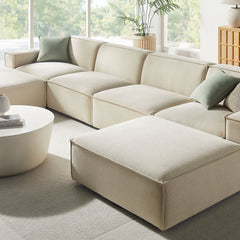 Restore Ecru 6-Piece Performance Fabric Upholstered Modular Sectional Sofa - Ornate Home