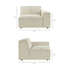 Restore Ecru 6-Piece Performance Fabric Upholstered Modular Sectional Sofa - Ornate Home
