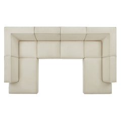 Restore Ecru 6-Piece Performance Fabric Upholstered U-Shaped Sectional Sofa - Ornate Home