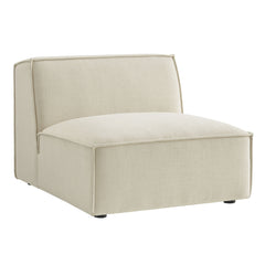 Restore Ecru Performance Fabric Upholstered Armless Modular Chair - Ornate Home