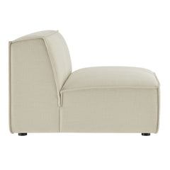 Restore Ecru Performance Fabric Upholstered Armless Modular Chair - Ornate Home