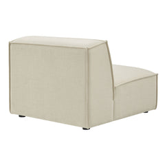 Restore Ecru Performance Fabric Upholstered Armless Modular Chair - Ornate Home