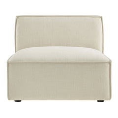 Restore Ecru Performance Fabric Upholstered Armless Modular Chair - Ornate Home