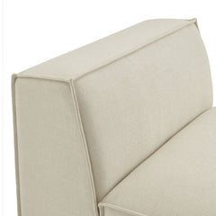 Restore Ecru Performance Fabric Upholstered Armless Modular Chair - Ornate Home