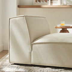 Restore Ecru Performance Fabric Upholstered Armless Modular Chair - Ornate Home