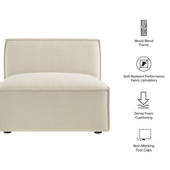 Restore Ecru Performance Fabric Upholstered Armless Modular Chair - Ornate Home