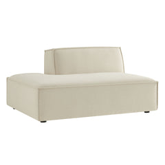 Restore Ecru Performance Fabric Upholstered Left-Facing Armless Modular Chaise - Ornate Home