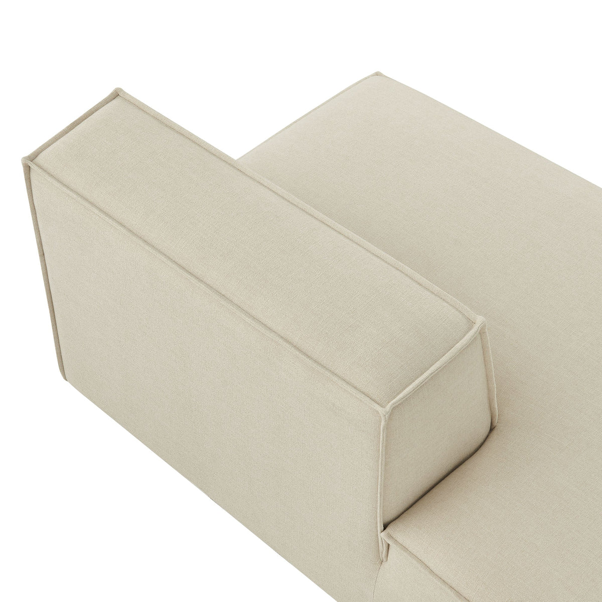 Restore Ecru Performance Fabric Upholstered Left-Facing Armless Modular Chaise - Ornate Home