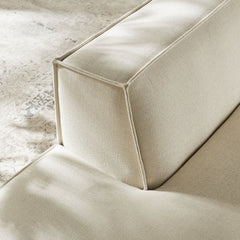 Restore Ecru Performance Fabric Upholstered Left-Facing Armless Modular Chaise - Ornate Home