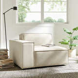Restore Ecru Performance Fabric Upholstered Left-Facing Modular Lounge Chair - Ornate Home