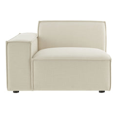 Restore Ecru Performance Fabric Upholstered Left-Facing Modular Lounge Chair - Ornate Home