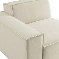 Restore Ecru Performance Fabric Upholstered Left-Facing Modular Lounge Chair - Ornate Home
