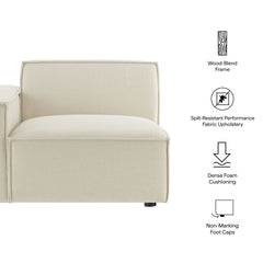Restore Ecru Performance Fabric Upholstered Left-Facing Modular Lounge Chair - Ornate Home